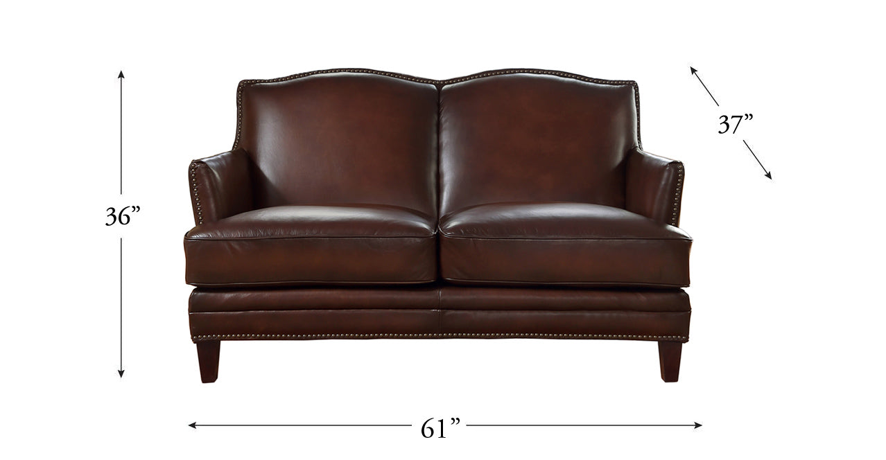 Oxford Leather Sofa Collection, Caramel Brown